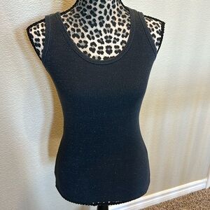 Bundle of 2 glitter tank tops, ribbed one black , one gold, size M